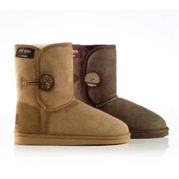 Picture of Wild Goose Classic Sheepskin Short Button Boot Chestnut