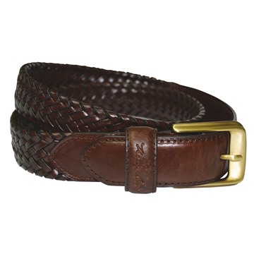 Picture of Thomas Cook Harry Leather Braided Belt - Dark Brown