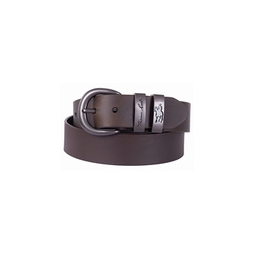 Picture of Thomas Cook Gunmetal Twin Keeper Belt Chocolate