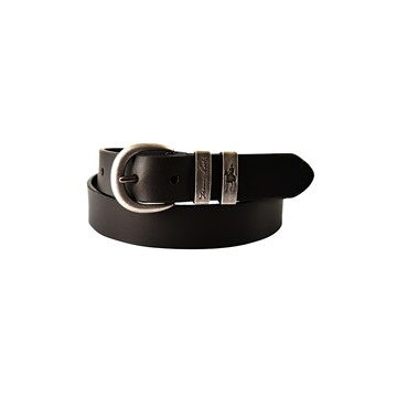 Picture of Thomas Cook Narrow Silver Twin Keeper Belt - Black
