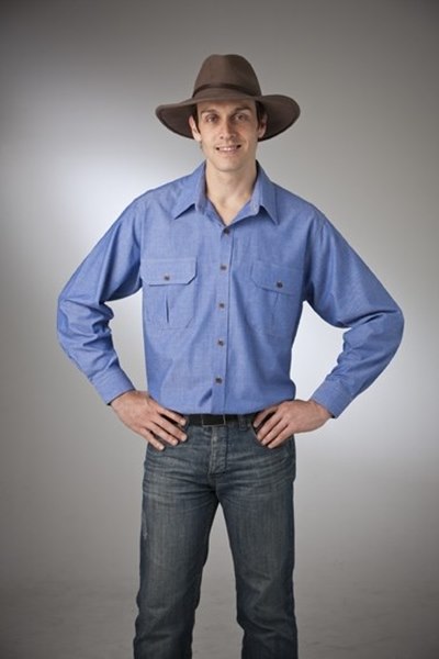 Picture of Chambray Countryman Shirt Pure Cotton Australian Made
