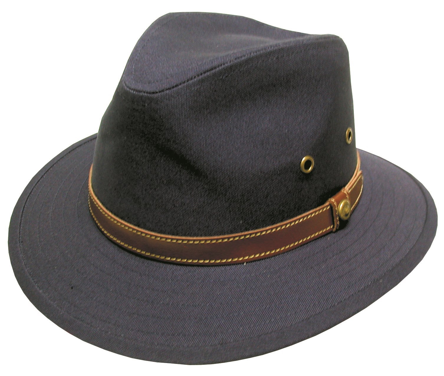 AVENEL Blocked Canvas Hat with Leather Band | Port Phillip Shop