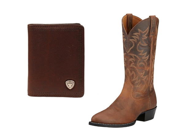 Picture of Ariat Mens Heritage Western R Toe and Ariat Wallet bundle