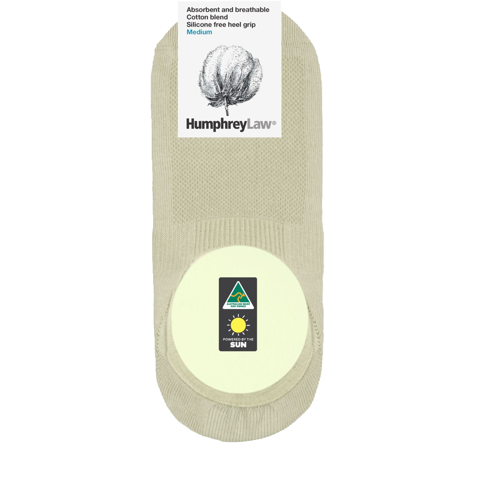 Humphrey Law Cotton Blend Invisible Sock with Silicone Free Heel Grip