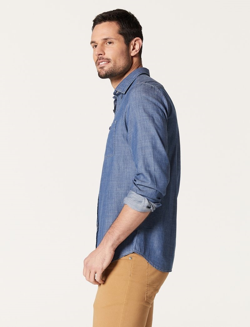Blazer Ben Long Sleeve Denim Double Pocket Shirt Indigo | Port Phillip Shop