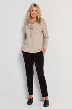 Picture of Hedrena Cowl Neck Long Sleeve Top Zinc CLEARANCE