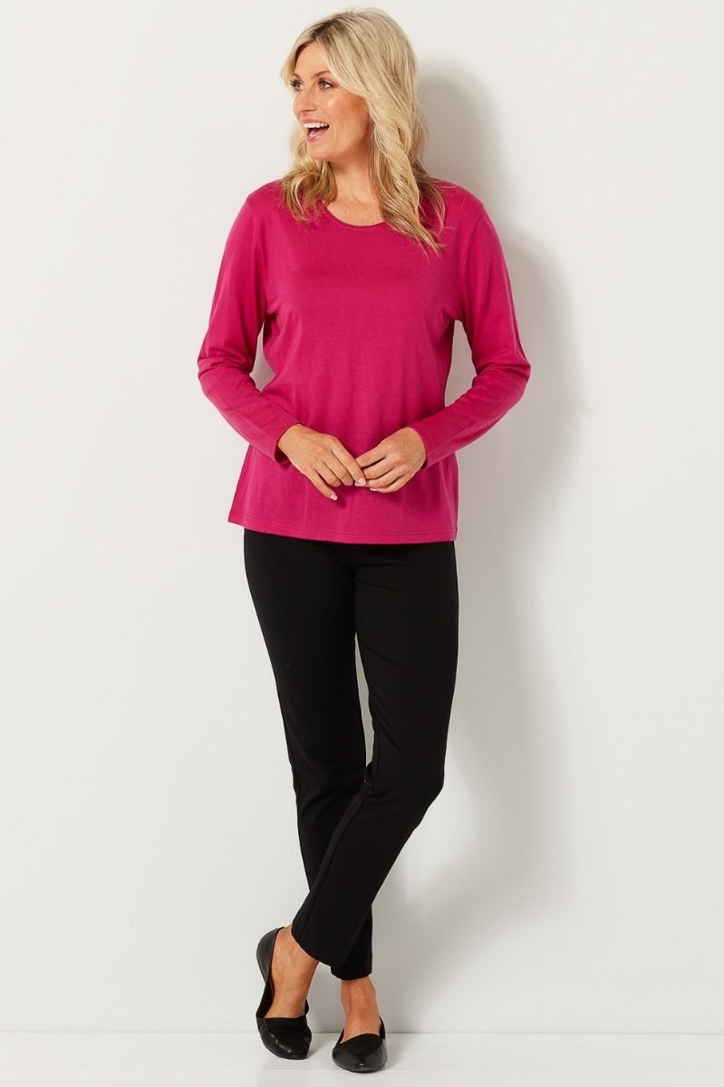 Hedrena Classic Long Sleeve Tee Paradise Pink CLEARANCE | Port Phillip Shop