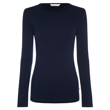 Picture of Woolerina Womens Long Sleeve Crew Neck Top Navy CLEARANCE
