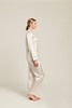 Picture of Ginia Silk Pyjama With Contrast Piping -Creme