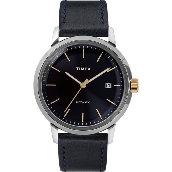 Picture of Timex Marlin 40mm Leather Strap Silver/Blue Watch