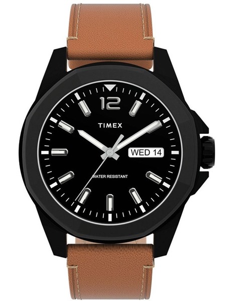 Picture of Timex Essex Ave 44mm Black/Tan Leather Watch