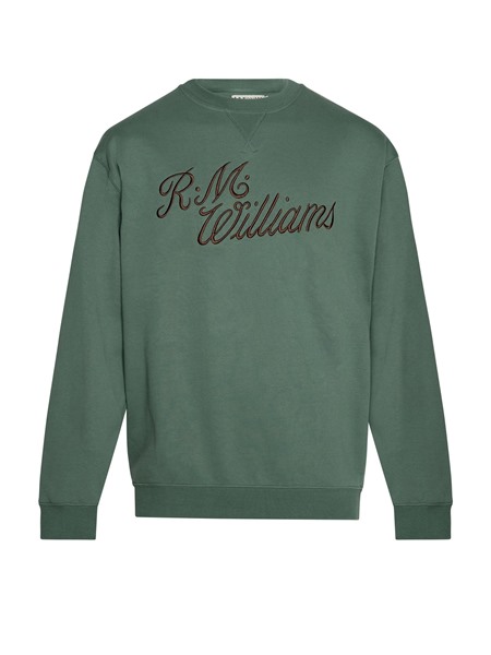 Picture of R.M.W. Mens Script Crew Neck Jumper Eucalypt