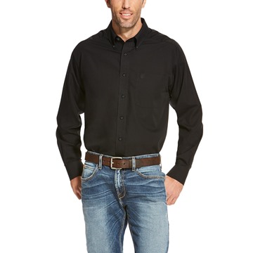 Picture of Ariat Mens WF Solid Long Sleeve Shirt Black