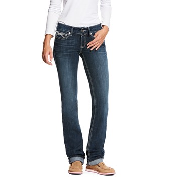 Picture of Ariat Womens R.E.A.L. Low Rise Stretch Kylie Stackable Straight Leg Jean Gemstone