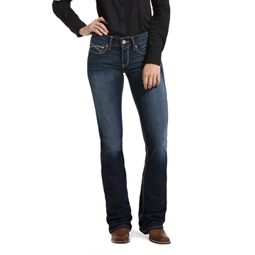 Picture of Ariat Womens R.E.A.L. Mid Rise Cleo Boot Cut Jean Willow Wash CLEARANCE