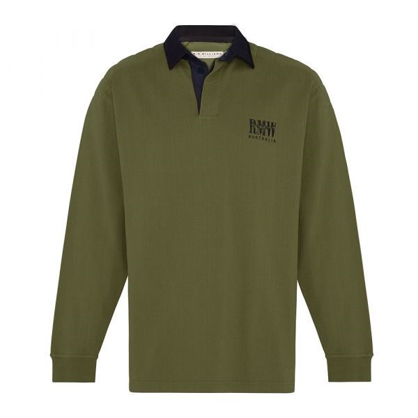 Picture of RM Williams Men's Classic Rugby Top Olive