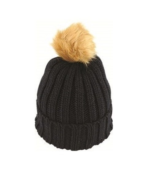 Picture of Avenel Rib Acrylic Beanie with Faux Fur Pom
