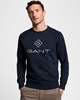 Picture of Gant Men's Logo Crew Neck Sweatshirt Evening Blue