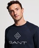 Picture of Gant Men's Logo Crew Neck Sweatshirt Evening Blue