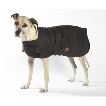 Picture of Burke & Wills Oilskin Dog Coat with Sherpa Lining - Brown