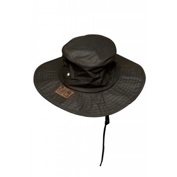 Picture of Burke & Wills Oilskin Flinders Hat (No Flap) - Brown