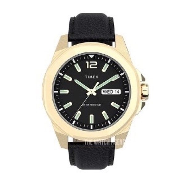 Picture of Timex Men's 44mm Gold/Black Leather Watch