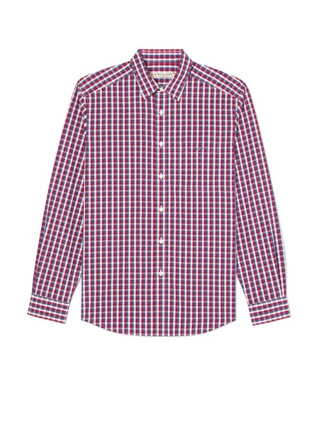Picture of RM Williams Mens Collins Shirt Navy/White/Red