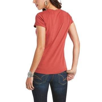 Picture of Ariat Women's Real Saguaro SS T-Shirt Terra Rouge