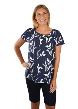 Picture of Thomas Cook Womens Lisa S/S Top Dark Navy/Tan
