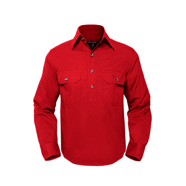 Picture of Brumby Unisex Work Shirt Red CLEARANCE