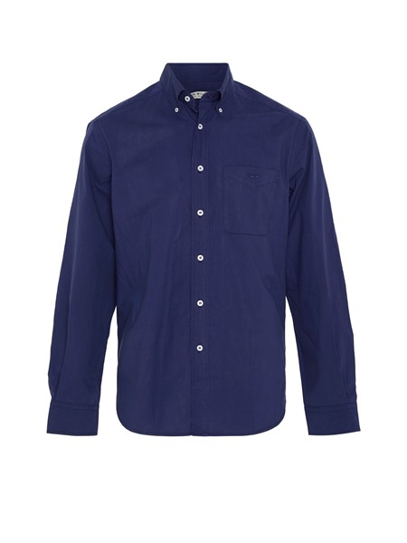 Picture of RM Williams Mens Collins Button Down Shirt Navy Blue CLEARENCE