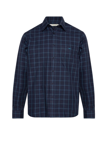 Picture of RM Williams Mens Collins Shirt Navy/Blue CLEARANCE