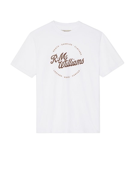 Picture of R.M Williams Script Stamp T-Shirt White
