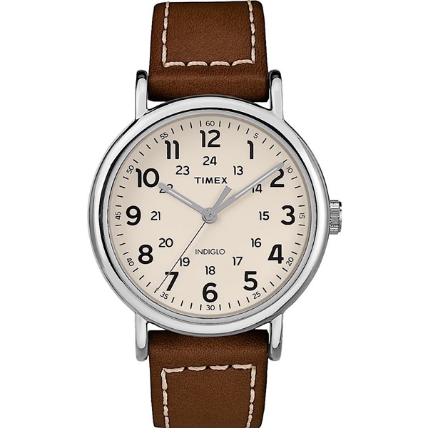 Picture of Timex Weekender 2-piece 40mm Leather Strap Watch - Silver/Black/Tan