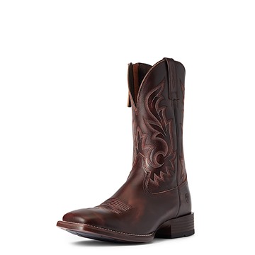Picture of Ariat Mens Slim Zip Ultra Hand Stained Boot Red - Brown
