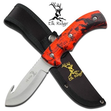 Picture of Elk Ridge Gut Hook Skinner Knife - Red Camo