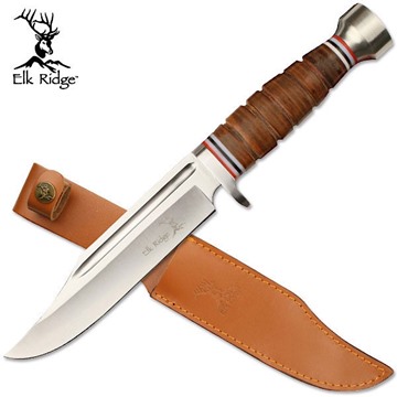 Picture of Elk Ridge Stacked Leather Bowie knife