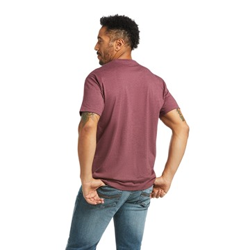 Picture of Ariat Mens Branded Logo S/S T-Shirt - Burgundy Heather