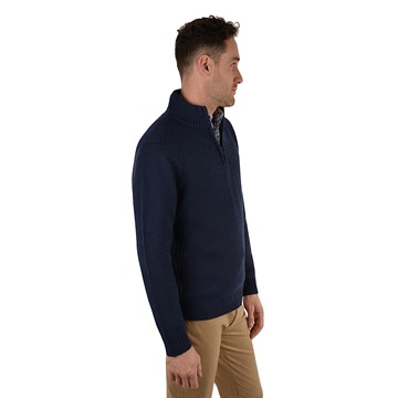 Picture of Thomas Cook Mens Justin 1/4 Zip Neck Jumper Navy Marle
