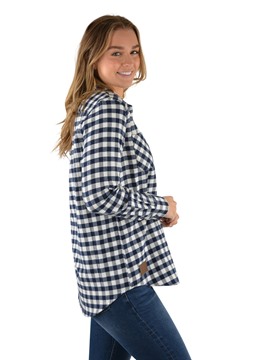 Picture of Dux-Bak by Thomas Cook Womens Balmoral 2 Pocket Flannel Shirt - Navy/Winter White