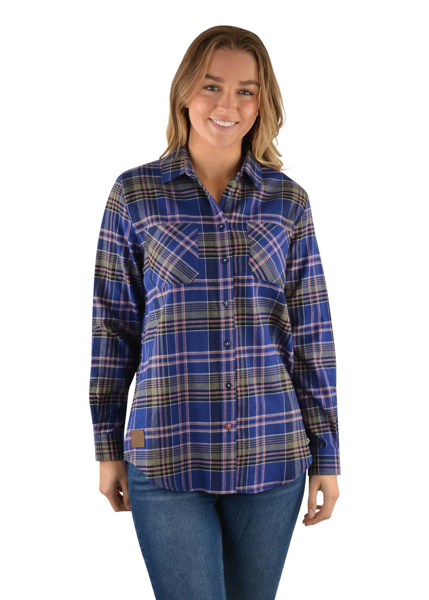 Dux-Bak by Thomas Cook Womens Dunkeld 2 Pocket Flannel Shirt - Twilight ...