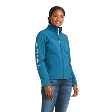 Picture of Ariat Women's New Team Softshell Jacket - Eurasian Teal Serape