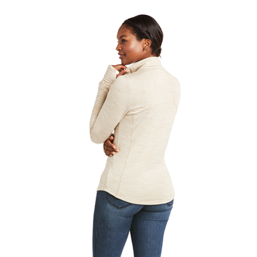 Picture of Ariat Women's Gridwork 1/4 Zip Baselayer - Raw Canvas