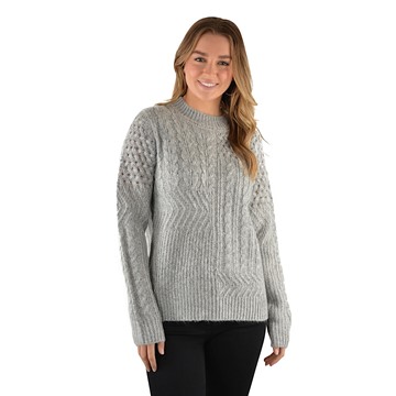 Picture of Thomas Cook Womens Nadia Cable Jumper - Grey Marle