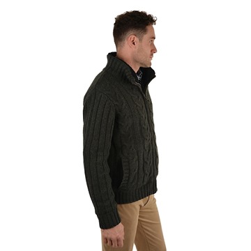 Picture of Thomas Cook Mens Beaconsfield Zip Through Jacket - Dark Olive