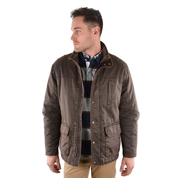 Picture of Thomas Cook Mens Cardwell Faux Oilskin Jacket - Rustic Mulch