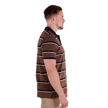 Picture of Thomas Cook Mens Lucknow S/S Polo Dark Tan/Navy