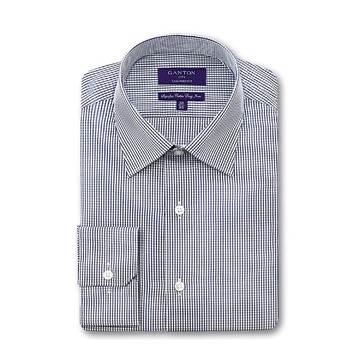 Picture of Cambridge Men's Tailored Fit Evander Check Shirt - Navy