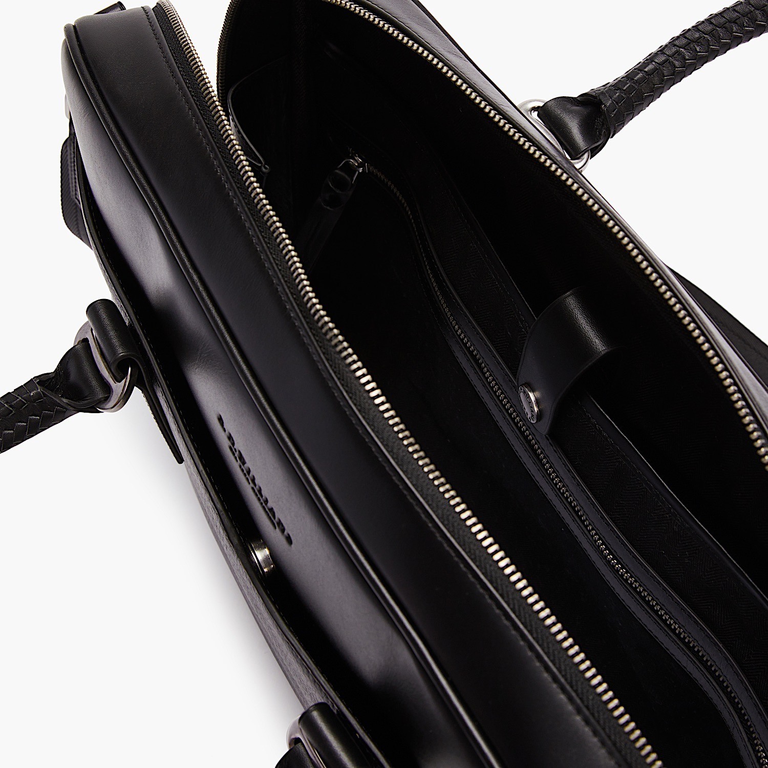 RM Williams Signature Peppled Leather Briefcase Black Port Phillip Shop