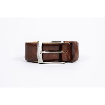 Picture of Dents Men's Heritage Lined Full Grain Leather Belt with Gift Box - Mid Brown